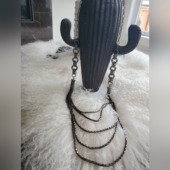 Beautiful long, dark-silver chain OS NWOT - Picture 2 of 6